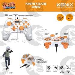 Konix Naruto Shippuden Manette filaire pour Nintendo Switch|PC
