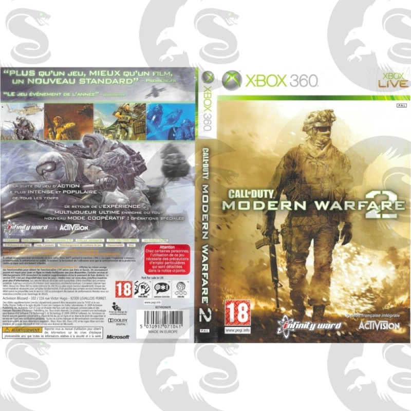 Jeu Call Of Duty Modern Warfare 2 Sur Xbox 360 – État Correct, Boîtier Inclus