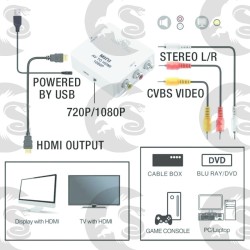 AV Vers HDMI: Convertisseur HDMI pour consoles