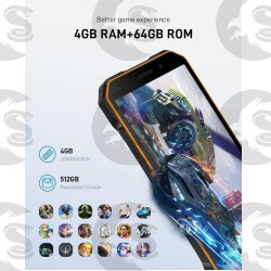 DOOGEE S51 (2023) Téléphone Robuste | 64Go | Noire-Orange | Reconditionné