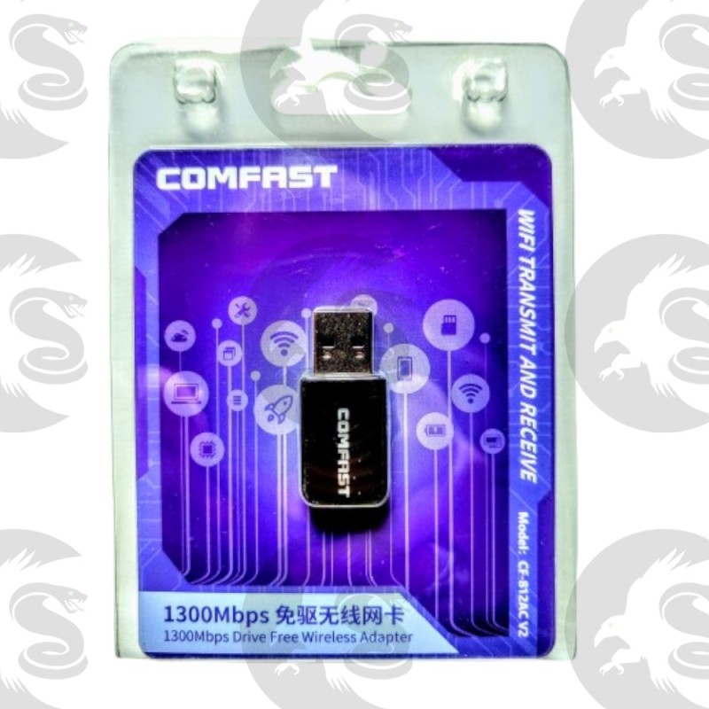 Clé Wifi Comfast 1300Mbps Packaging Violet