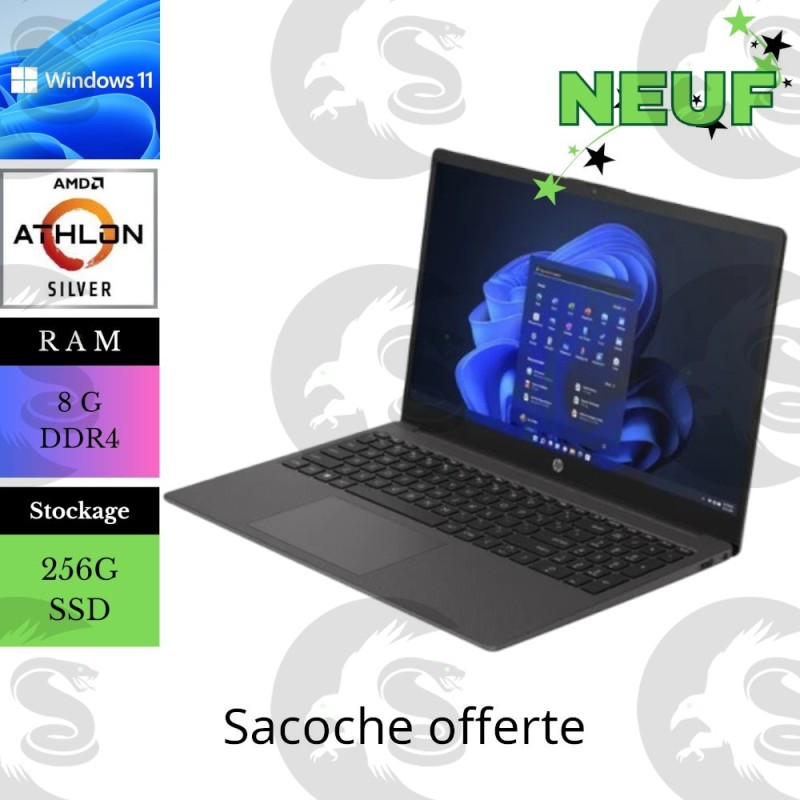 HP 255 G10 -15.6" | AMD Athlon silver | Ram 8Go | SSD 256Go | Neuf