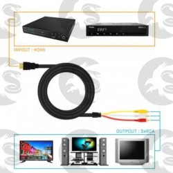 Câble HDMI Mâle / 3 RCA Mâles 1.5m LinQ