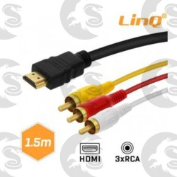 Câble HDMI Mâle / 3 RCA Mâles 1.5m LinQ