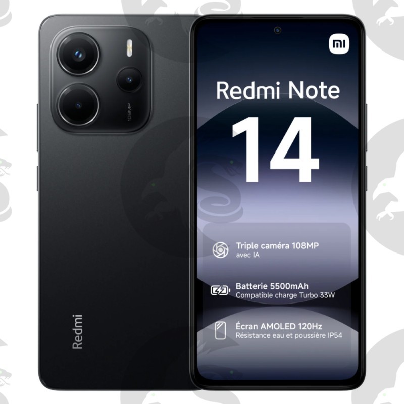 Xiaomi Redmi Note 14 4G 256 Go Noir Minuit Avec NFC - Neuf